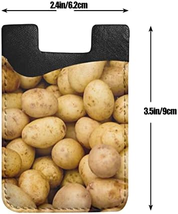 Vrtni krumpir Telefon Držač kartice, PU kožna samoljepljiva ID kreditne kartice za 2,4x3,5 inčni pametni telefon natrag