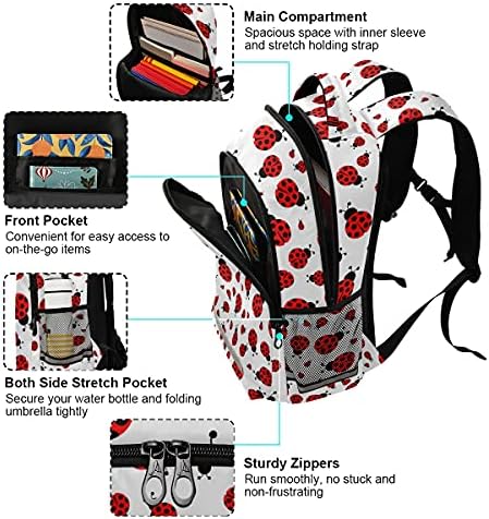 Mnsruu školski ruksak s remenom prsa, slatka ruksaka za prenosnog računala Red Ladybug, ruksak za planinarenje za dječake, raunsack,