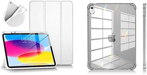 DTTO iPad 10. generacija 10,9 inča 2022, tanak tri-savirni mekani TPU Back Case Custom sa iPad 10 jasan slučaj, bijeli i jasan