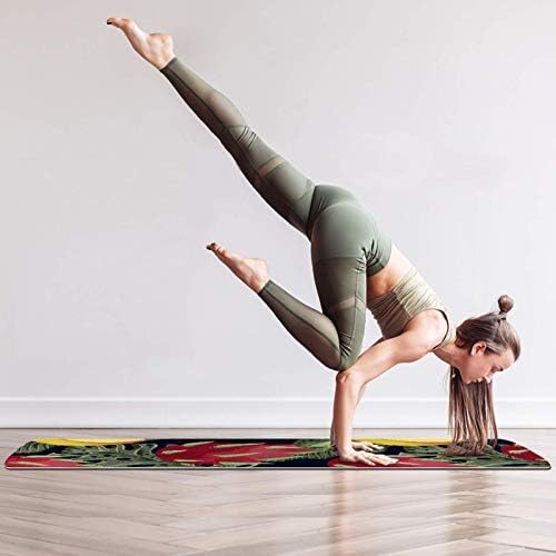 Unicey debela neklizajuća Vježba & amp; fitnes 1/4 prostirka za jogu sa printom uzorka biljnog voća za Yoga Pilates & amp; Vježba