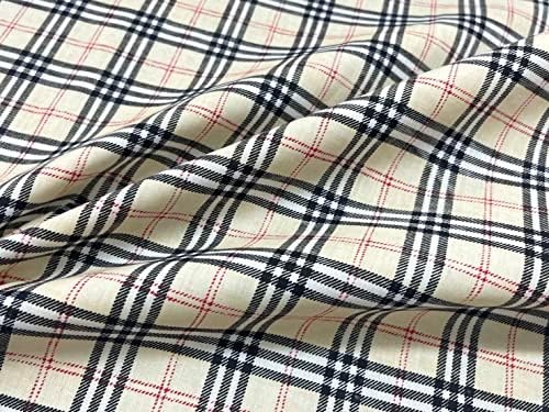 AMORNPHAN 44 inča bež geometrijske linije i kvadrati klasična Moda pamučna tkanina Vintage engleski tematski čekovi uzorak za šivenje