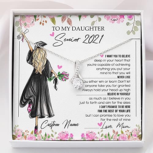 Ručna ogrlica - Moja kćerka Senior 2021 ogrlica - Diplomski ogrlica poklon za kćer za njenu primamljujuću ljepotu BT895 - Ogrlica