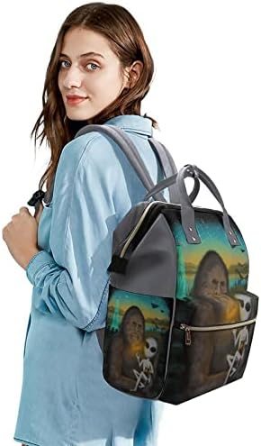 FunnyStar Aliens i Bigfoot tiskane torbe za pelene Baby Bagpack Torbe od pelene Vodootporna putovanja za mamu i tatu