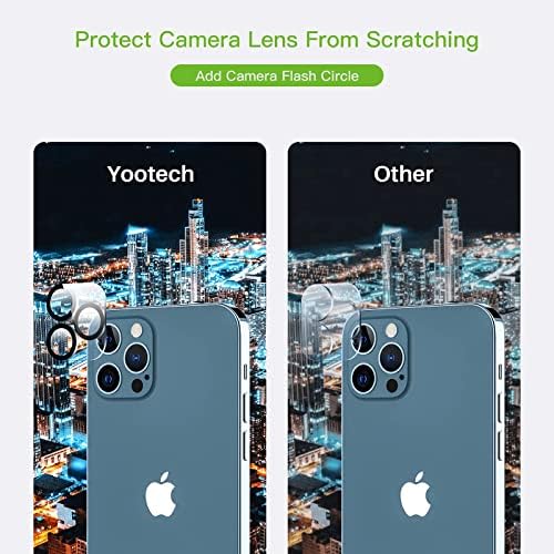 yootech [3 pakovanje] zaštitnik ekrana dizajniran za iPhone 12 Pro Max +[2 Pakovanje]zaštita sočiva kamere od kaljenog stakla, Film