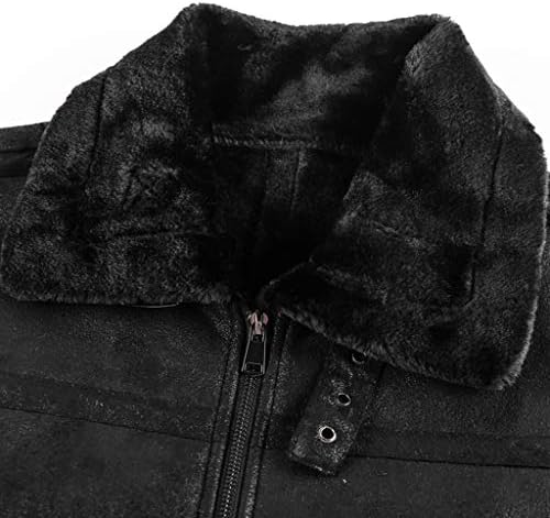 Muška zimska jakna za teretna jakna Vintage Sunn-down Okrug Solidacija kože od kože obložene zadebljano vojni kaput bluza