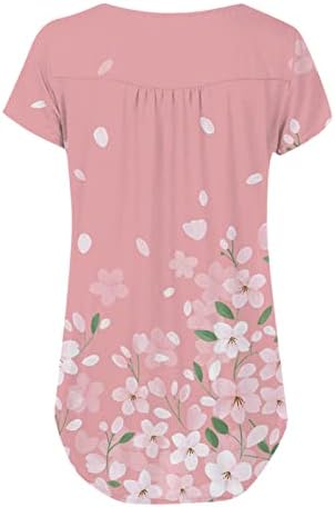 Yubnlvae kratki rukav trendi Casual labave majice s kvadratnim izrezom lagane štampane osnovne majice za žene ljeto