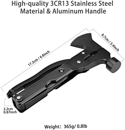Multi-Tool axe Hammer, nadograditi 14 u 1 prijenosni sjekirica alat sa omotačem, kamp Survival Gear Kit rođendanski pokloni Božić