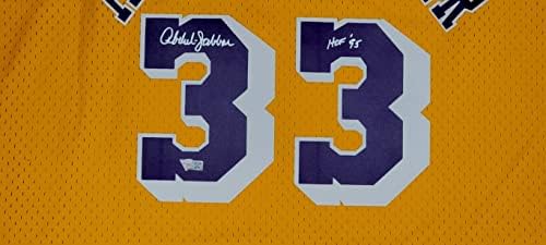 Kareem Abdul-Jabbar potpisao je autogramirani mitchell & ness dres Lakers Hof '95