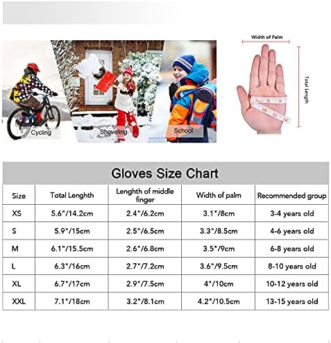 YukiniYa dječije zimske rukavice nazad vodoodbojni ekran osetljiv na dodir toplo flis protiv klizanja za dečake devojčice 3-15 godina