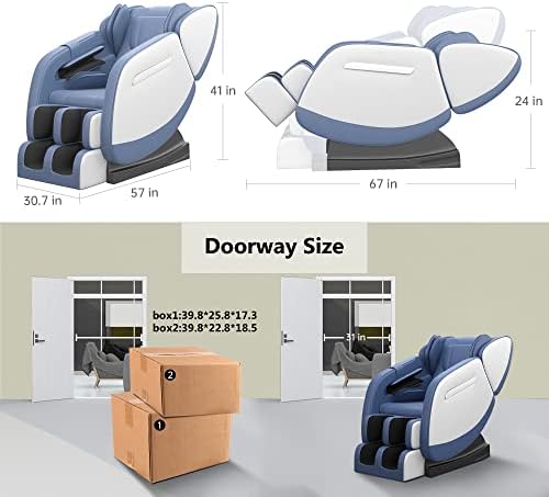 FOELRO 2022 stolica za masažu cijelog tijela, Shiatsu naslonjač sa nultom gravitacijom sa zračnim jastucima, grijač za leđa, valjak
