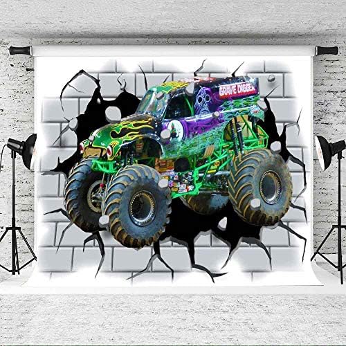 EOA 5 x3 FT Monster Car Truck photography Backdrop Racing Cars deca rođendan pozadini Big Wheels Banner Studio rekvizite