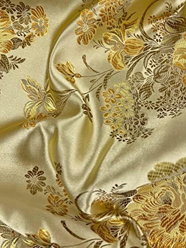 Anais Zlatna cvjetna Brokatna kineska satenska tkanina za Cheongsam/Qipao, Odjeća, Kostimi, presvlake, torbe, zanati-10220