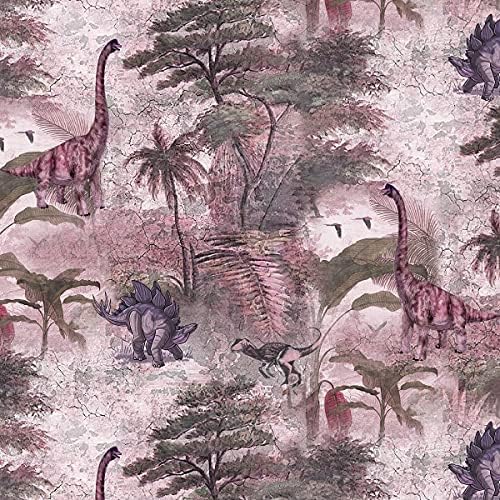 Bezvremenski dinosaurusi dizajniraju pamučnu tkaninu za prošivanje pored dvorišta