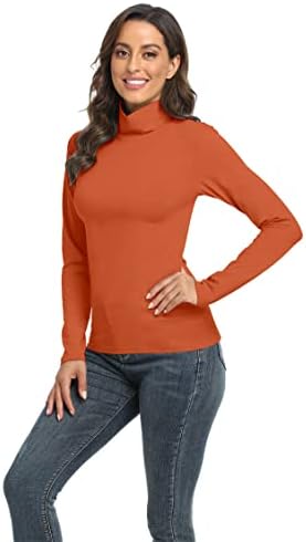 TAIPOVE ženske turtleneck dugih rukava majica lagani pamučni povremeni termički podložak pulover vrhove