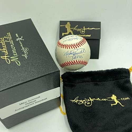 Mike Schmidt potpisao je teško upisano karijeru Stat bejzbol Reggie Jackson Coa - autogramirani bejzbol