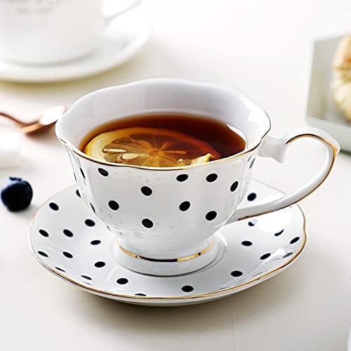 Dodouna Europenska kostna Kina Striped Wave Point Cup sa kafe sa tanjirom Postavite luksuzni keramički kafe partijski mlečni mlečni