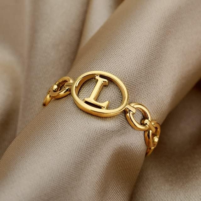 Oyalma početno slovo az podesivi prstenovi za žene Zlatni Figaro prsten za otvaranje lanca muški Party Božićni nakit - J-Gold-color-21639