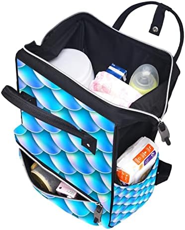 Plava sirena za skali rep teksture ručni torbe ruksak babdene torbe za promjenu od nose Multi funkcija Veliki kapacitet Putna torba