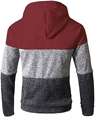 Dukserice za muškarce, Muška dukserica s kapuljačom Dugi rukav u boji blok Casual meke dukserice pulover džemperi
