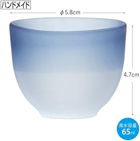 東洋 佐々 木 ガラス Toyo sasaki staklo 42011MB-600 japanski sake, set od 6, plave, 2.1 fl oz